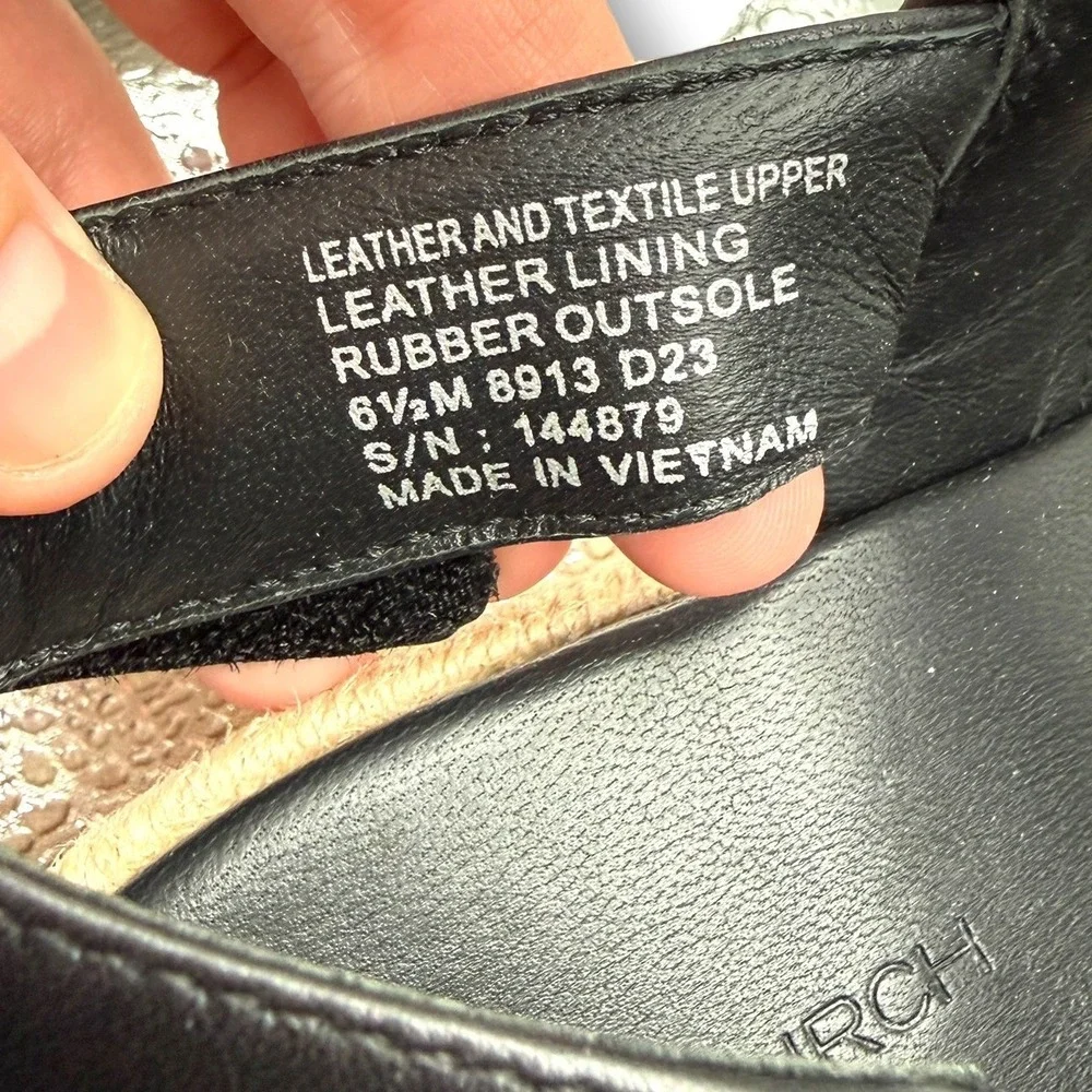 Tory‎ Burch Sport Platform Espadrille Sandals 6.5 Black Raffia Woven Leather